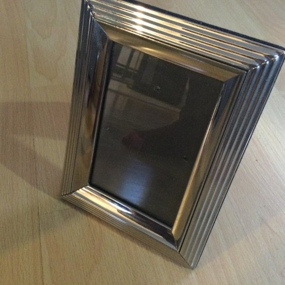 Art Deco Style Picture Frame Glass Silver Tone Heavy Duty Hang or Mantel Display - Picture 5 of 9